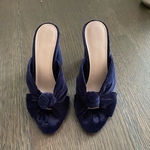 Loeffler Randall suede "Coco" mules Navy